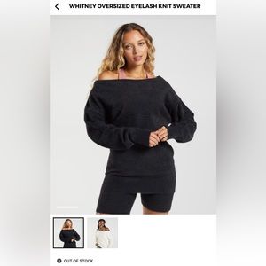 GymShark Whitney Simmons Oversized Eyelash Knit Sweater - Black
